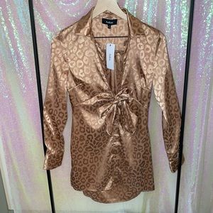 NWT Silky Leopard Print Dress